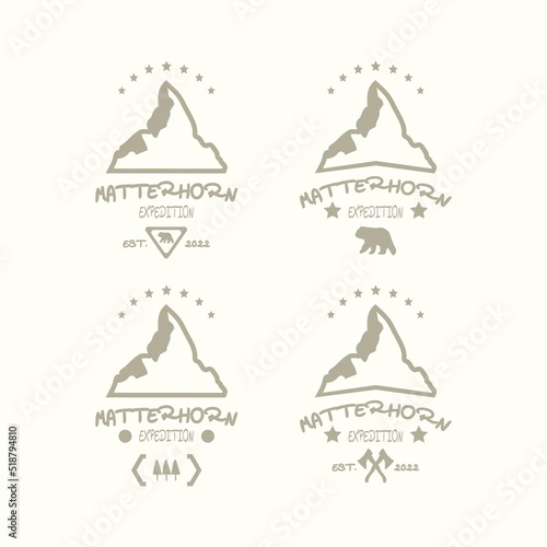matterhorn swiss alps logo icon design vector flat illustration