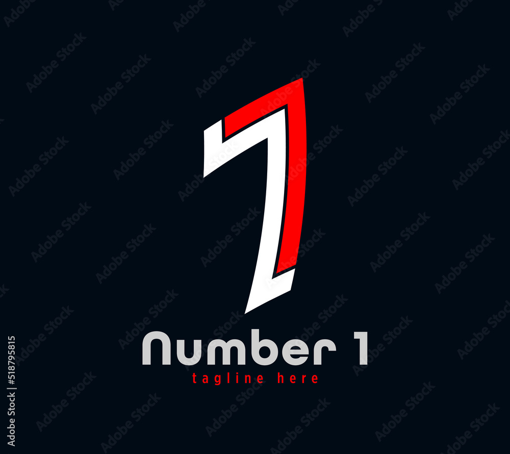 Number 1 logo design. Linear unique special letter series. Creative minimal design template vector illustration Number 1 logo design. Linear unique special letter series. Creative minimal design template vector illustration