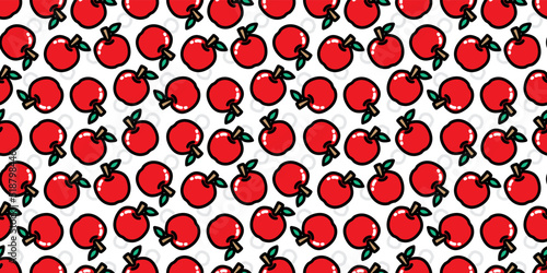 Apples illustration background. Seamless pattern. Vector. リンゴのイラストパターン
