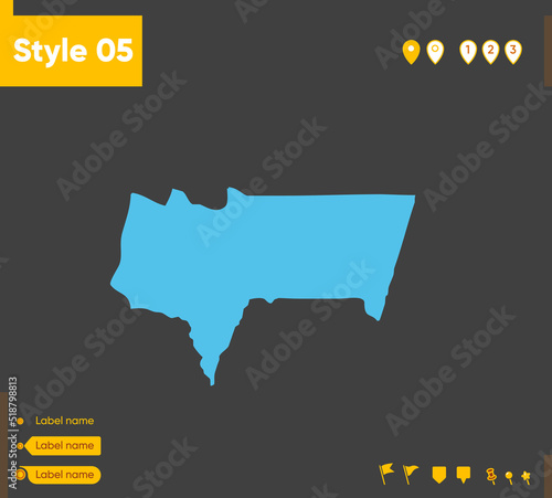 Tarija, Bolivia - map isolated on gray background. Outline map. Vector illustration.
