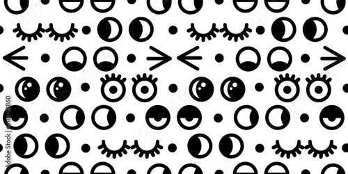 Eyes illustration background. Seamless pattern. Vector. 目のイラストパターン