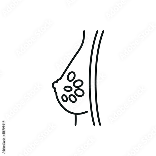 Mammary gland icon - editable stroke