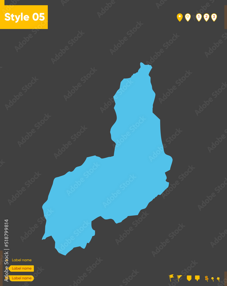 Piaui, Brazil - map isolated on gray background. Outline map. Vector illustration.