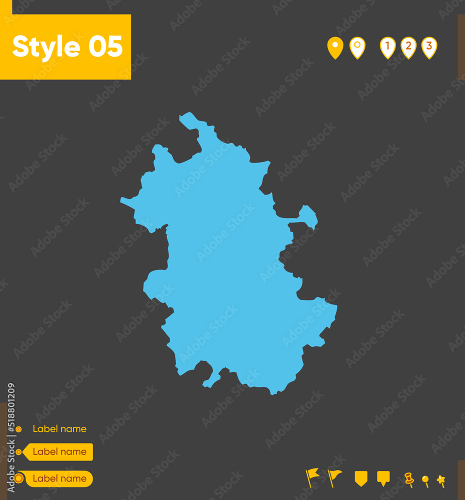Anhui, China - map isolated on gray background. Outline map. Vector illustration.
