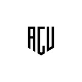 abstract letter acu logo design. initials acu logo