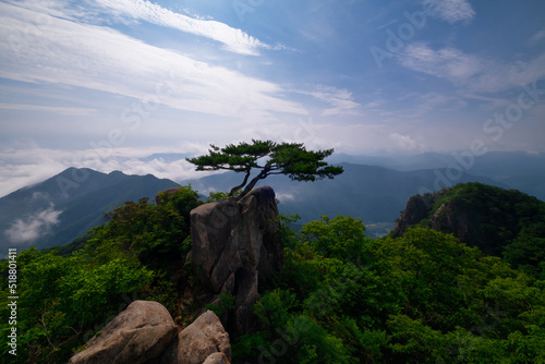 Scenic view of mountains against sky photo