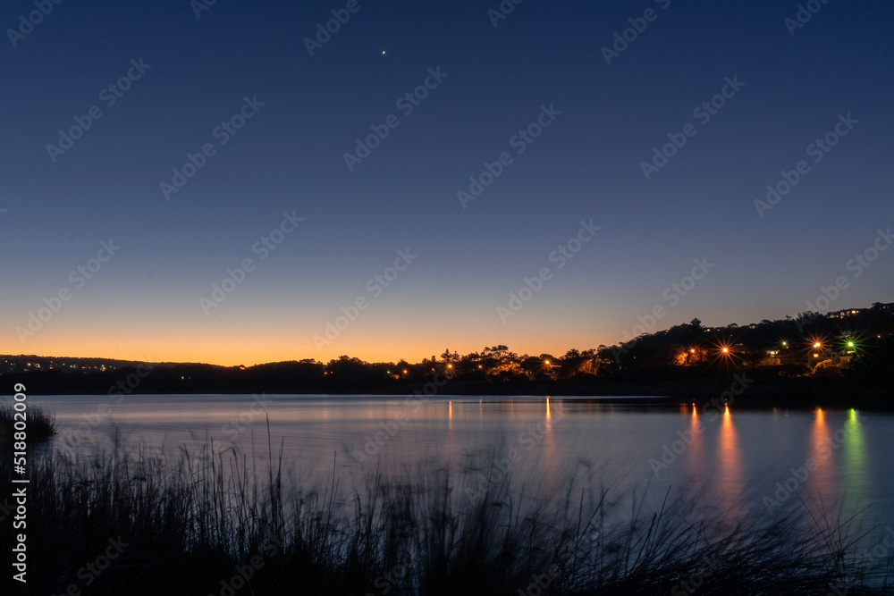 Night view of the Dee why Lagoon