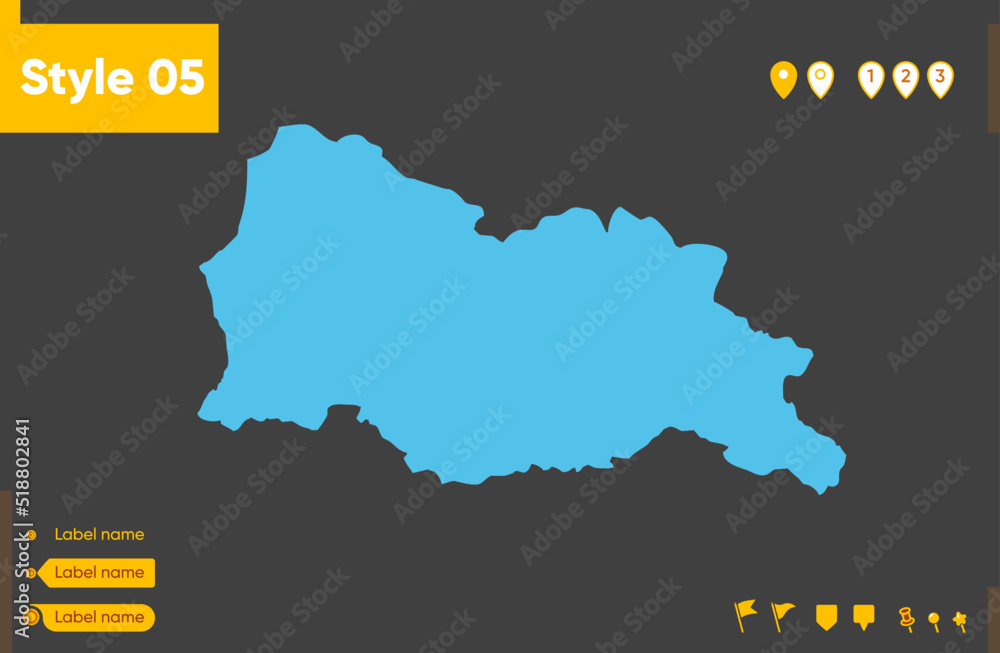 Georgia - map isolated on gray background. Outline map. Vector illustration.