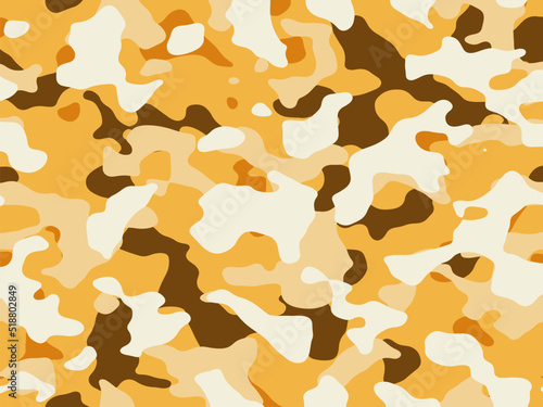 Modern yellow military vector camouflage print, seamless pattern for clothing headband or print. camouflage from pols