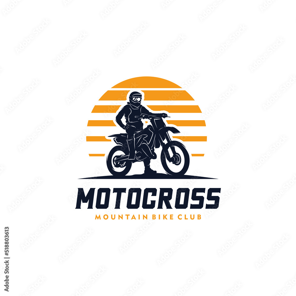 Motocross silhouette logo design template Motocross silhouette logo design template