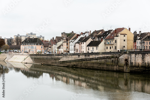 houses on the river old european houses in the town village in the country