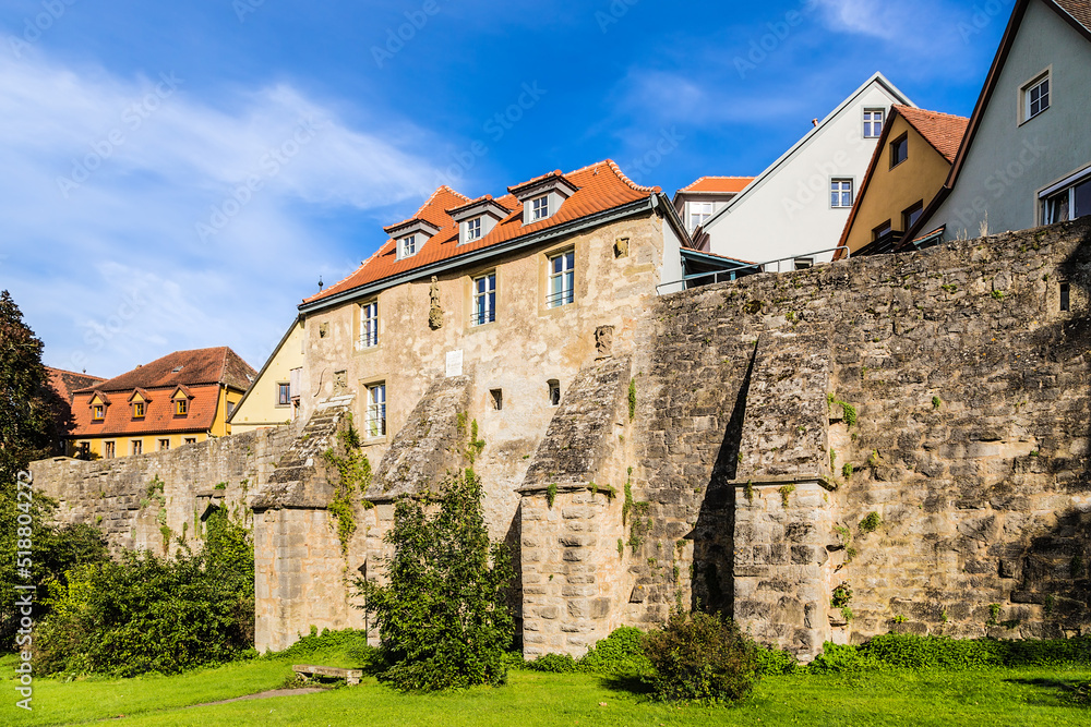 Rothenburg ob der Tauber, Germany. Building built into the fortress wall