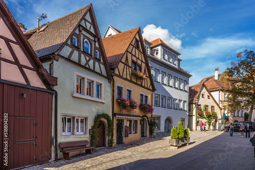 Rothenburg ob der Tauber  Germany. Beautiful buildings on Herrngasse