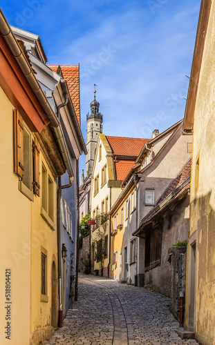 Rothenburg ob der Tauber  Germany. Picturesque street in the historical part of the city
