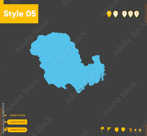 Vestfold Og Telemark, Norway - map isolated on gray background. Outline map. Vector illustration.