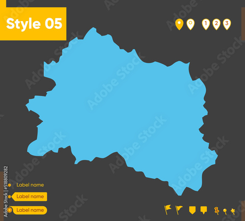 Orel Region, Russia - map isolated on gray background. Outline map. Vector illustration.