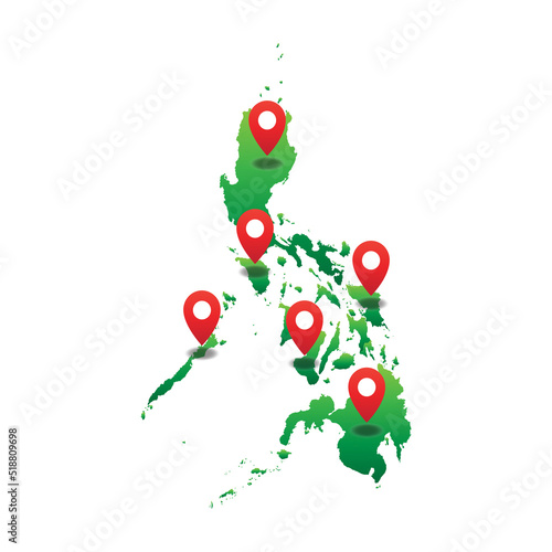 Philippines Map with pin location