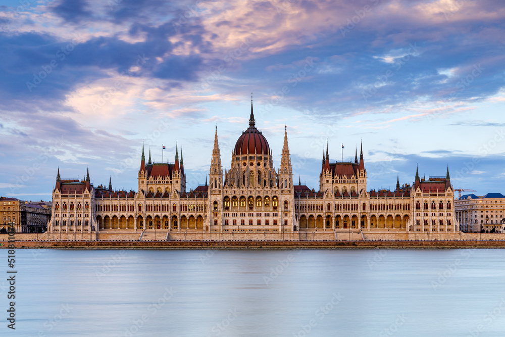The city of Budapest with the parliament building 