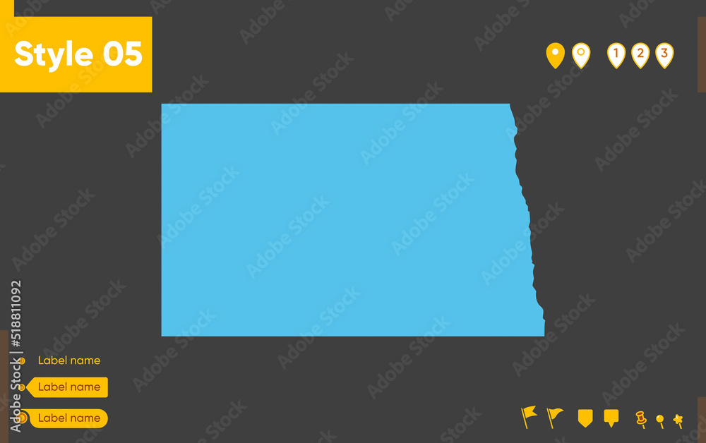 North Dakota USA map isolated - 1000 F 518811092 GPdtZZOYP4bkFuImfA9RJ4oimN2lR1DB 