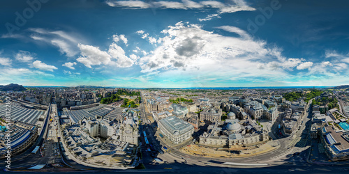 Aerial 360 equirectangular photo of Edinburgh Scotland UK photo