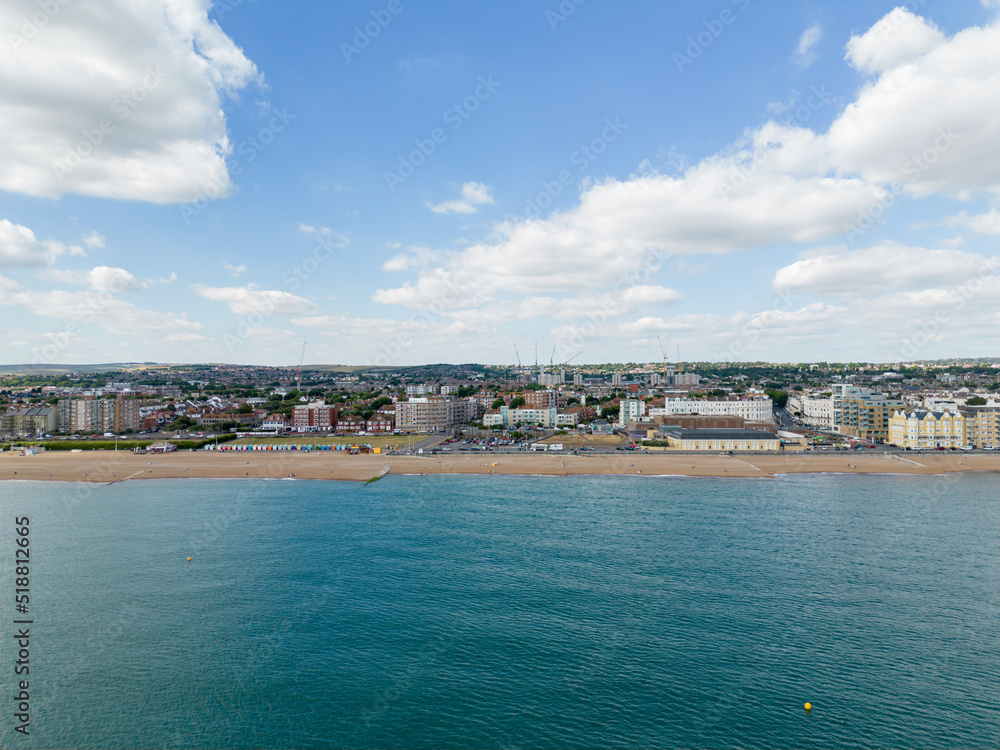 Aerial summer photo Brighton Beach UK