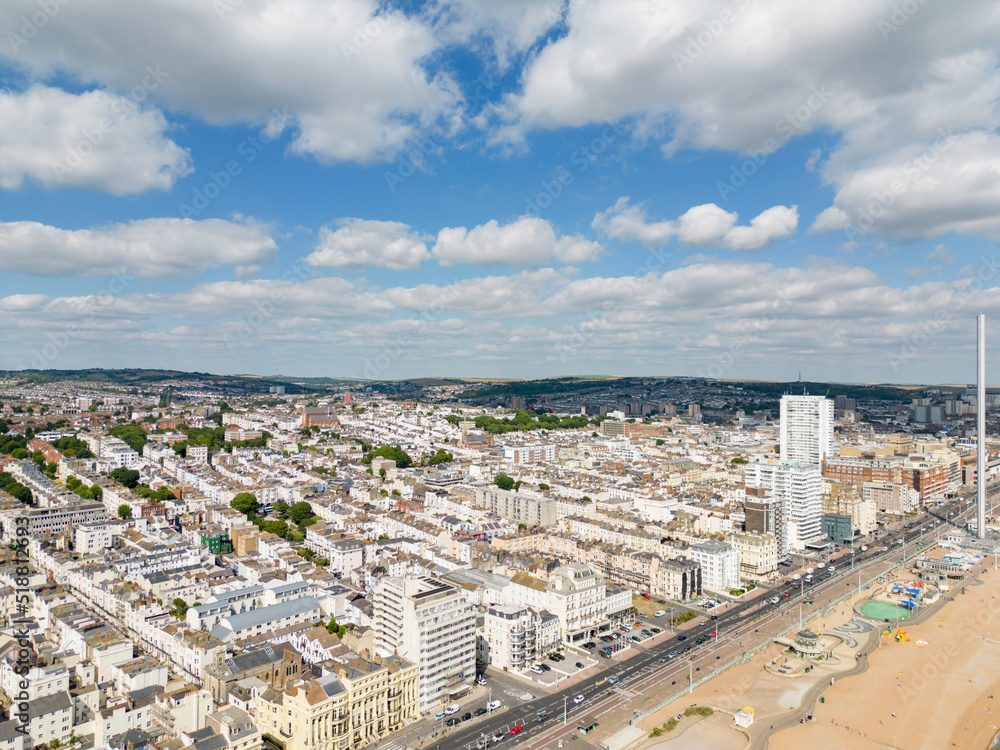 Fototapeta premium Aerial photo neighborhoods in Brighton Beach UK