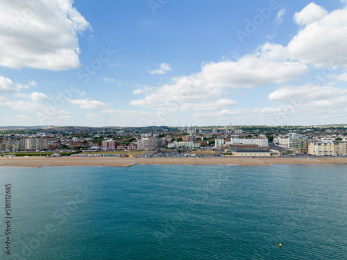 Aerial summer photo Brighton Beach UK