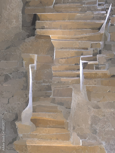 abstract architectural background of old stairs