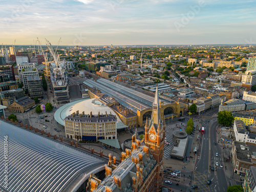 Photography Aerial photo Kings Cross and St Pancras train depot Longon UK