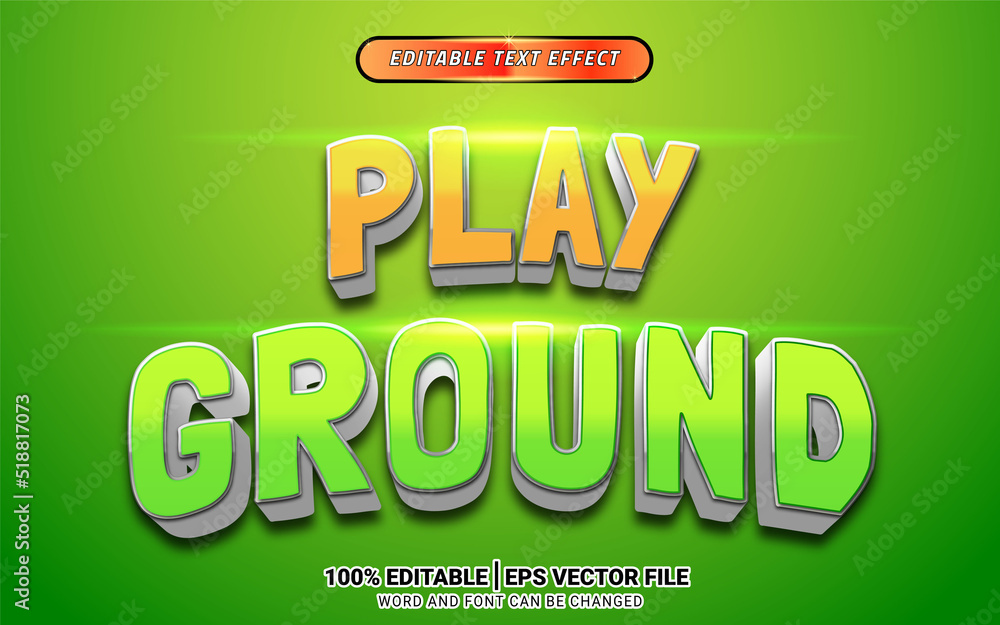 play ground kids playful 3d text effect editable template design play ground kids playful 3d text effect editable template design