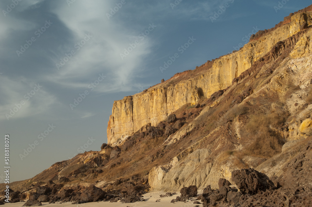Sea cliff in the Natural Reserve of Popenguine. Thies. Senegal.