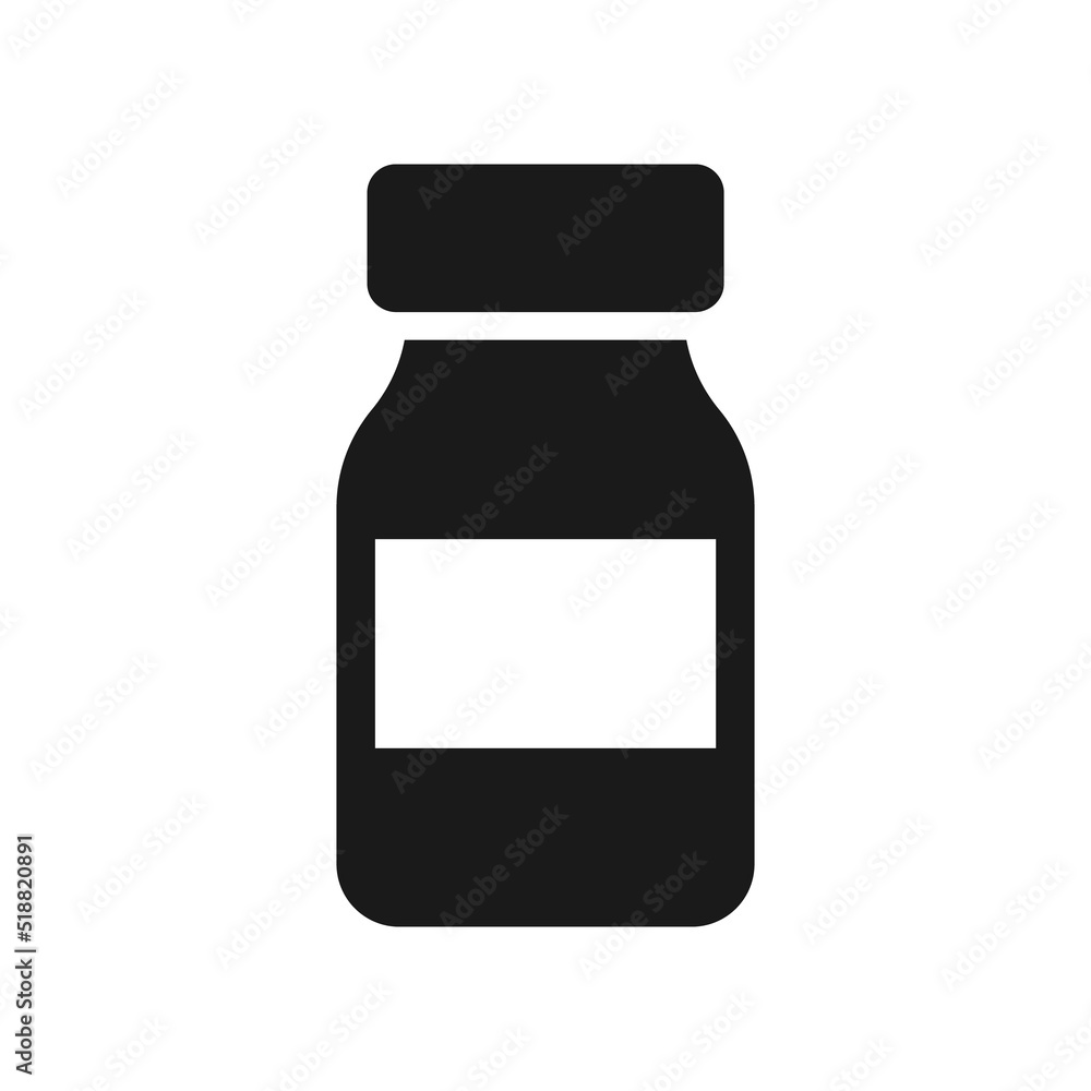 Medicine Bottle icon. Pill bottle vector illustration.