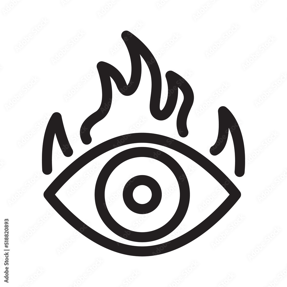 Burning Eye icon. Fiery eyes vector illustration Burning Eye icon. Fiery eyes vector illustration