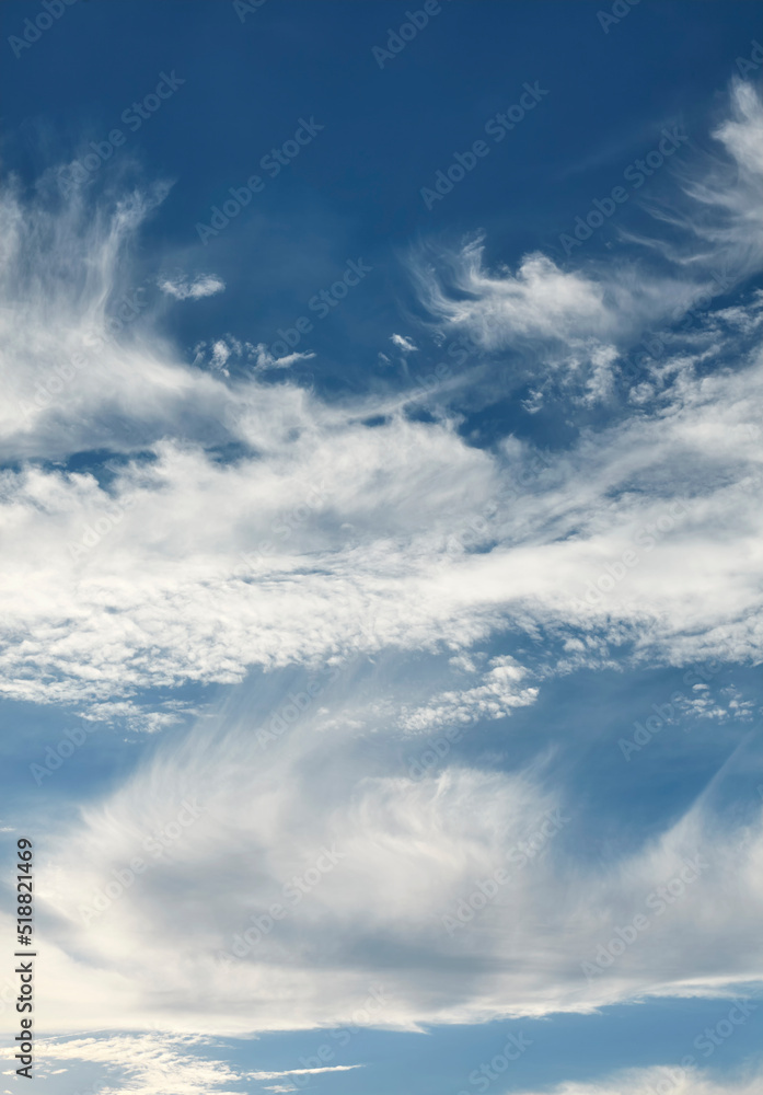 Blue sky with clouds, natural background.