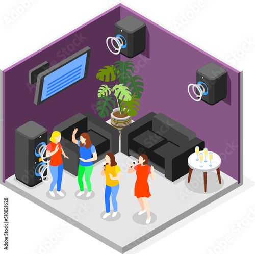 Introvert And Extrovert Isometric Concept
