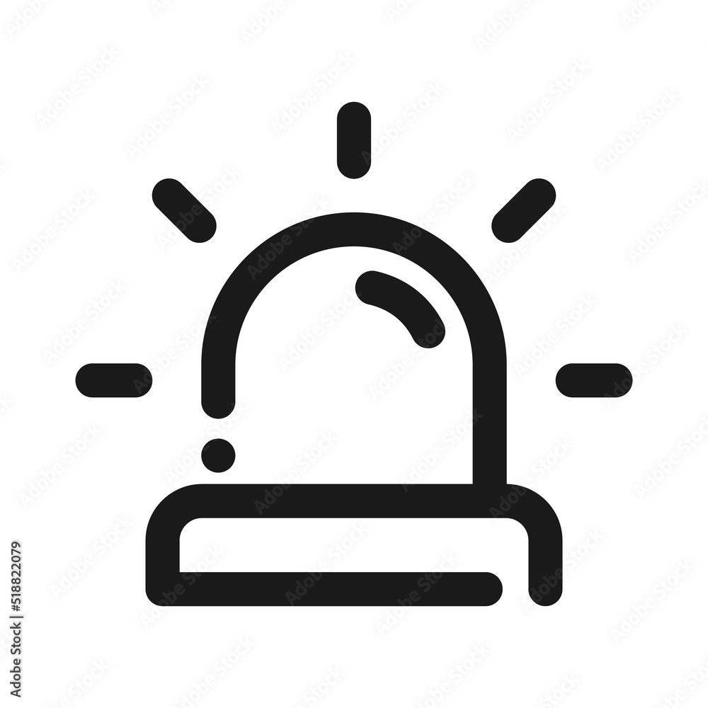 Emergency siren icon Line style illustration. Emergency Dept Department, Police Fire or Ambulance Emergency siren icon Line style illustration. Emergency Dept Department, Police Fire or Ambulance