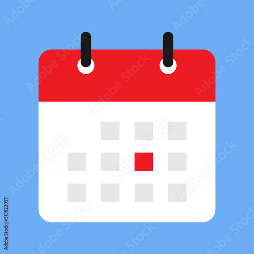 Calendar Flat icon. Reminder organizer event signs. Calendar illustration