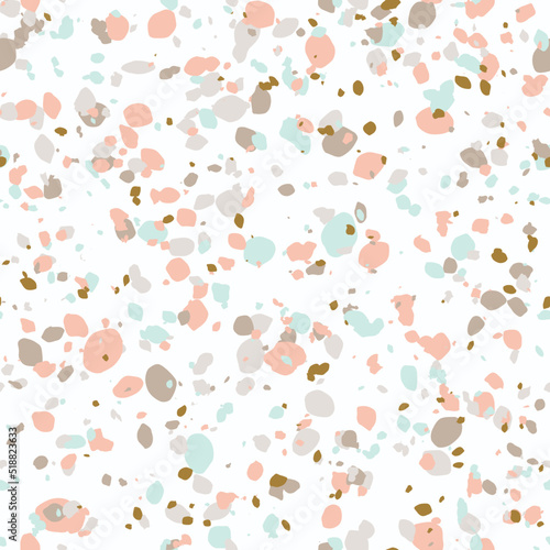 Terrazzo seamless pattern. Vector colorful pattern with pebbles and stone. Pattern ideal for wrapping paper  wallpaper  terrazzo flooring
