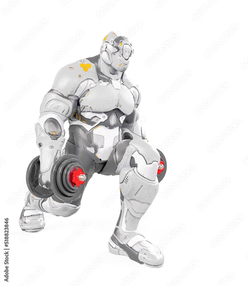 future soldier is working out on white background future soldier is working out on white background