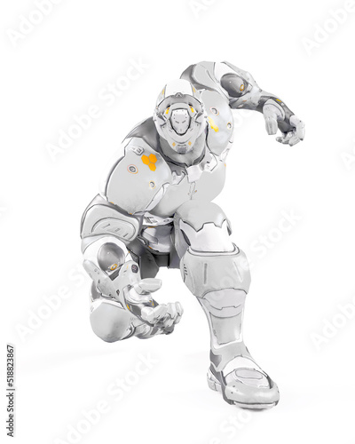 future soldier in action white background