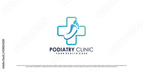 Podiatry clinic logo design for massage and spa with creative element Premium Vector