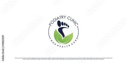 Podiatry clinic logo design for massage and spa with creative element Premium Vector