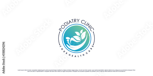 Podiatry clinic logo design for massage and spa with creative element Premium Vector