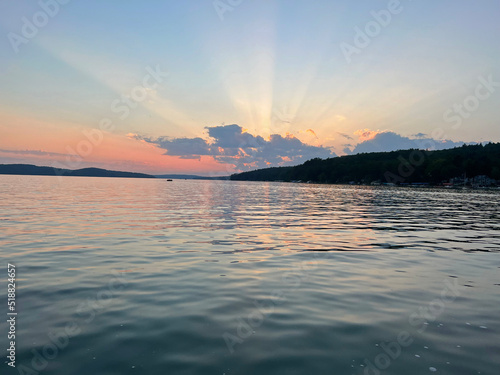 Εκτύπωση καμβά Walloon Lake at dusk can be a beautiful location in Northern Michigan