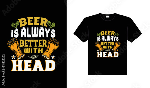 Beer typography vector lettering illustration vintage t-shirt design for print