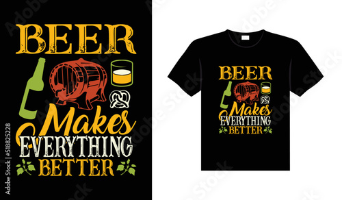 Beer typography vector lettering illustration vintage t-shirt design for print