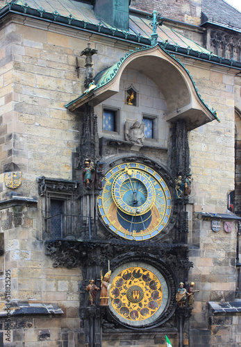 Historical medieval astronomical clock Orloj in Prague, Czech Respublic