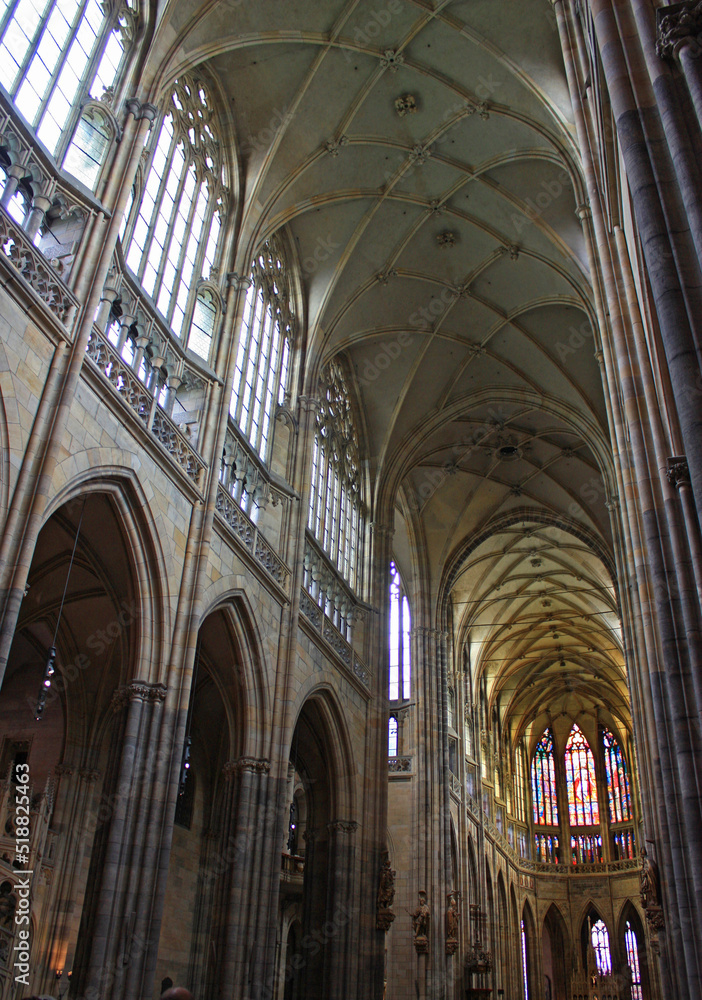 Interior of St. Vitus Cathedral in Prague, Czech Republic	
