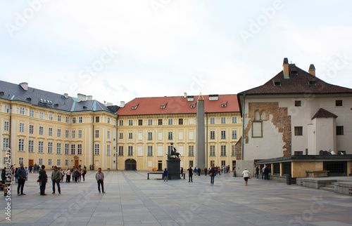 Courtyard of Old Royal Palace in Prague, Czech Republic 