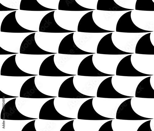 Seamless vector pattern of shark fins on a white background. Shark print